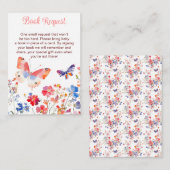 Floral Summer Butterfly Baby Shower Book Request Informatiekaartje (Voorkant / Achterkant)
