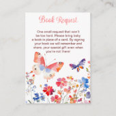 Floral Summer Butterfly Baby Shower Book Request Informatiekaartje (Voorkant)