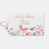 Floral Summer Butterfly Baby shower Cadeaulabel (Achterkant Horizontaal)