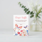 Floral Summer Butterfly Baby Shower Diaper Raffle Informatiekaartje (Staand voorkant)