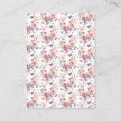Floral Summer Butterfly Baby Shower Diaper Raffle Informatiekaartje (Achterkant)