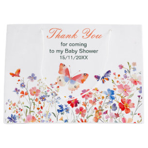 Floral Summer Butterfly Baby shower Groot Cadeauzakje
