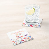 Floral Summer Butterfly Baby Shower Kartonnen Onderzetters (Insitu)