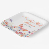 Floral Summer Butterfly Baby shower Papieren Bordje (Gebogen)