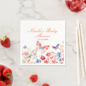 Floral Summer Butterfly Baby shower Servet (Insitu)