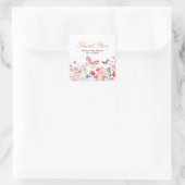 Floral Summer Butterfly Baby Shower Vierkante Sticker (Tas)