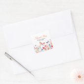 Floral Summer Butterfly Baby Shower Vierkante Sticker (Envelop)