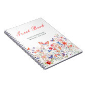 Floral Summer Butterfly Bridal Shower Guest Book Notitieboek (Rechterzijde)
