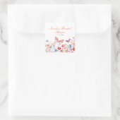 Floral Summer Butterfly Bridal Shower Vierkante Sticker (Tas)