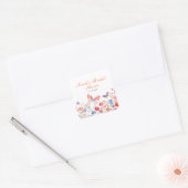 Floral Summer Butterfly Bridal Shower Vierkante Sticker (Envelop)