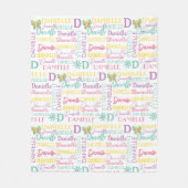 Floral Summer Butterfly Name en Monogram Pattern Fleece Deken (Voorkant)