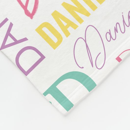 Floral Summer Butterfly Name en Monogram Pattern Fleece Deken (Hoek)