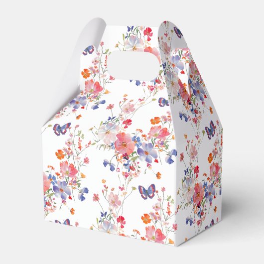 Floral Summer Butterfly Verjaardag Bedankdoosjes (Achterkant)