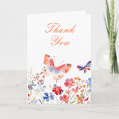 Floral Summer Butterfly Verjaardag Bedankkaart (Voorkant)