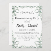 Floral summer house warming party invitation kaart (Voorkant / Achterkant)