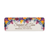 Floral Summer Modern Style Wedding Return-adres Etiket (Voorkant)