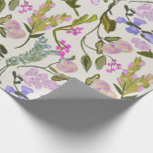 Floral Summer Peach Wrapping Paper Cadeaupapier (Hoek)