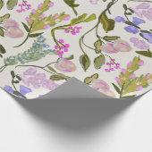 Floral Summer Peach Wrapping Paper Cadeaupapier (Hoek)