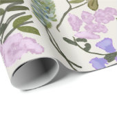 Floral Summer Peach Wrapping Paper Cadeaupapier (Rol Hoek)