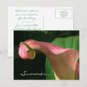 Floral Summer Solstice Party Uitnodiging Briefkaart (Voorkant / Achterkant)