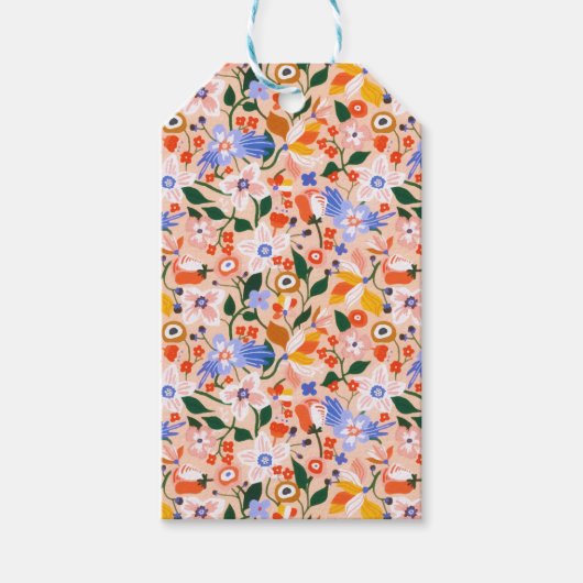 Floral Summer Wildflower Blooming Garden Cadeaulabel (Voorkant)