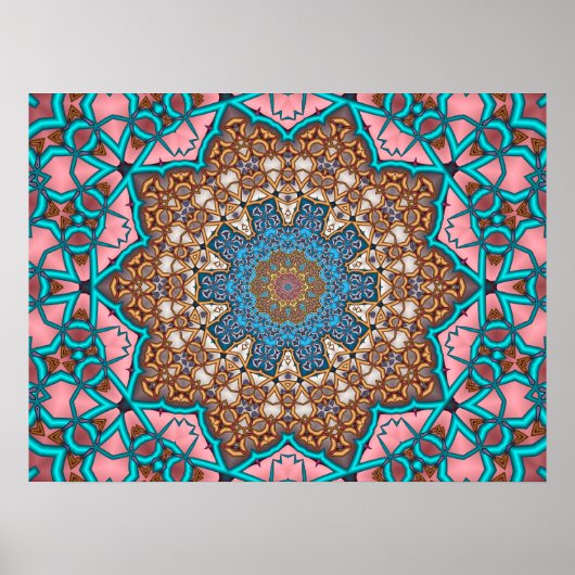 Floral Sun Mandala Poster (Voorkant)