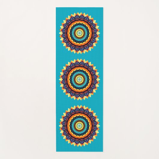 Floral Sun Mandala Yoga Mat (Voorkant)