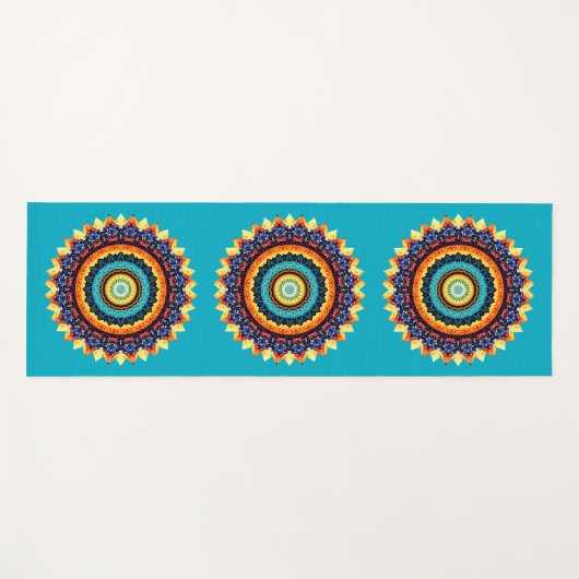 Floral Sun Mandala Yoga Mat (Voorkant (horizontaal))