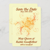 Floral Sun Pagan Handfasting Save the Date Card (Voorkant / Achterkant)
