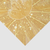 Floral Sunburst Sinaasappel Roze Abstract Zon Tissuepapier (Detail)