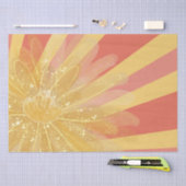 Floral Sunburst Sinaasappel Roze Abstract Zon Tissuepapier (Craft)