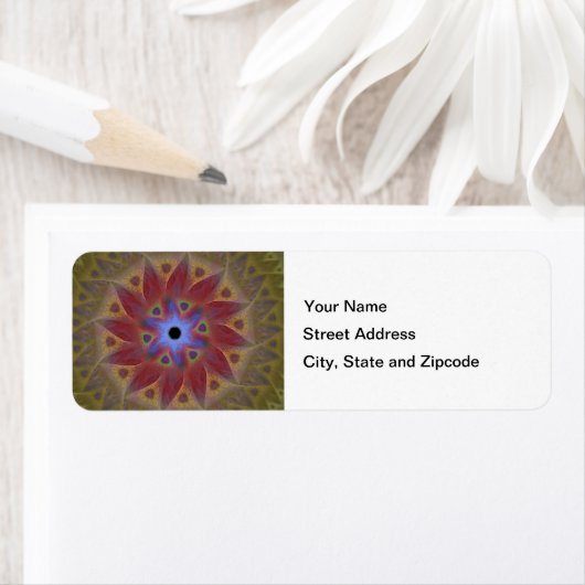 Floral Sundial retour adreslabels Etiket (Insitu)