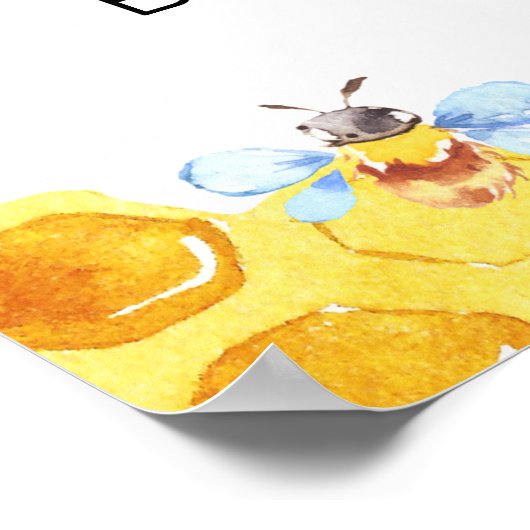 Floral Sunflower Bee Baby shower Welkomstteken Poster (Hoek)