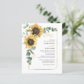 Floral Sunflower Botanical Weddenschap (Staand voorkant)