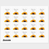 Floral Sunflower Business Hartelijk dank Vierkante Sticker (Vel)