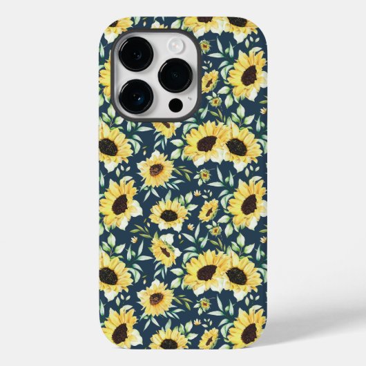 Floral sunflower case for iphone 14 pro (Achterkant)