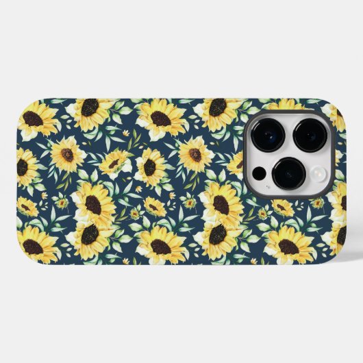 Floral sunflower case for iphone 14 pro (Achterkant (horizontaal))