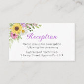 Floral Sunflower Daisy Garden Wedding Reception Informatiekaartje (Voorkant)