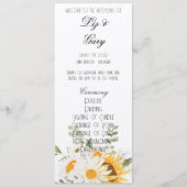 Floral Sunflower & Daisy Programma Programmakaart (Voorkant)