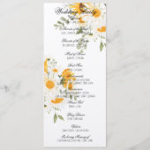 Floral Sunflower & Daisy Programma Programmakaart (Achterkant)
