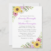 Floral Sunflower Daisy Wildflowers Wedding Kaart (Voorkant)