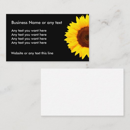 Floral Sunflower Design Visitekaartje (Voorkant / Achterkant)