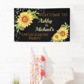 Floral Sunflower Engagement Party Celebration Spandoek (Insitu)