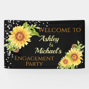 Floral Sunflower Engagement Party Celebration Spandoek