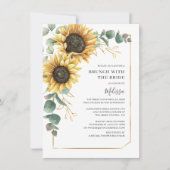 Floral Sunflower Eucalyptus Brunch met bride Kaart (Voorkant)