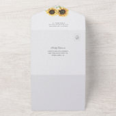 Floral Sunflower Eucalyptus Foliage Weddenschap All In One Uitnodiging (Buitenkant)