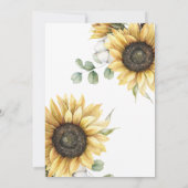 Floral Sunflower Eucalyptus Geometric Wedding Kaart (Achterkant)