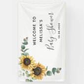 Floral Sunflower Eucalyptus Greenery Baby shower Spandoek (Verticaal)