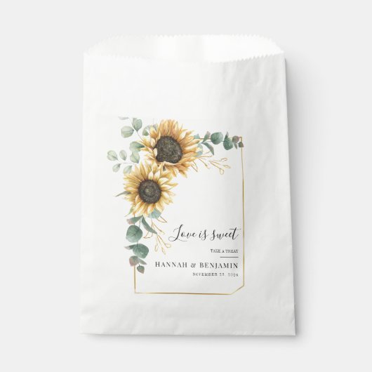 Floral Sunflower Eucalyptus Greenery Wedding Bedankzakje (Voorkant)