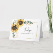 Floral Sunflower Eucalyptus Photo Weddenschap Bedankkaart (Voorkant)